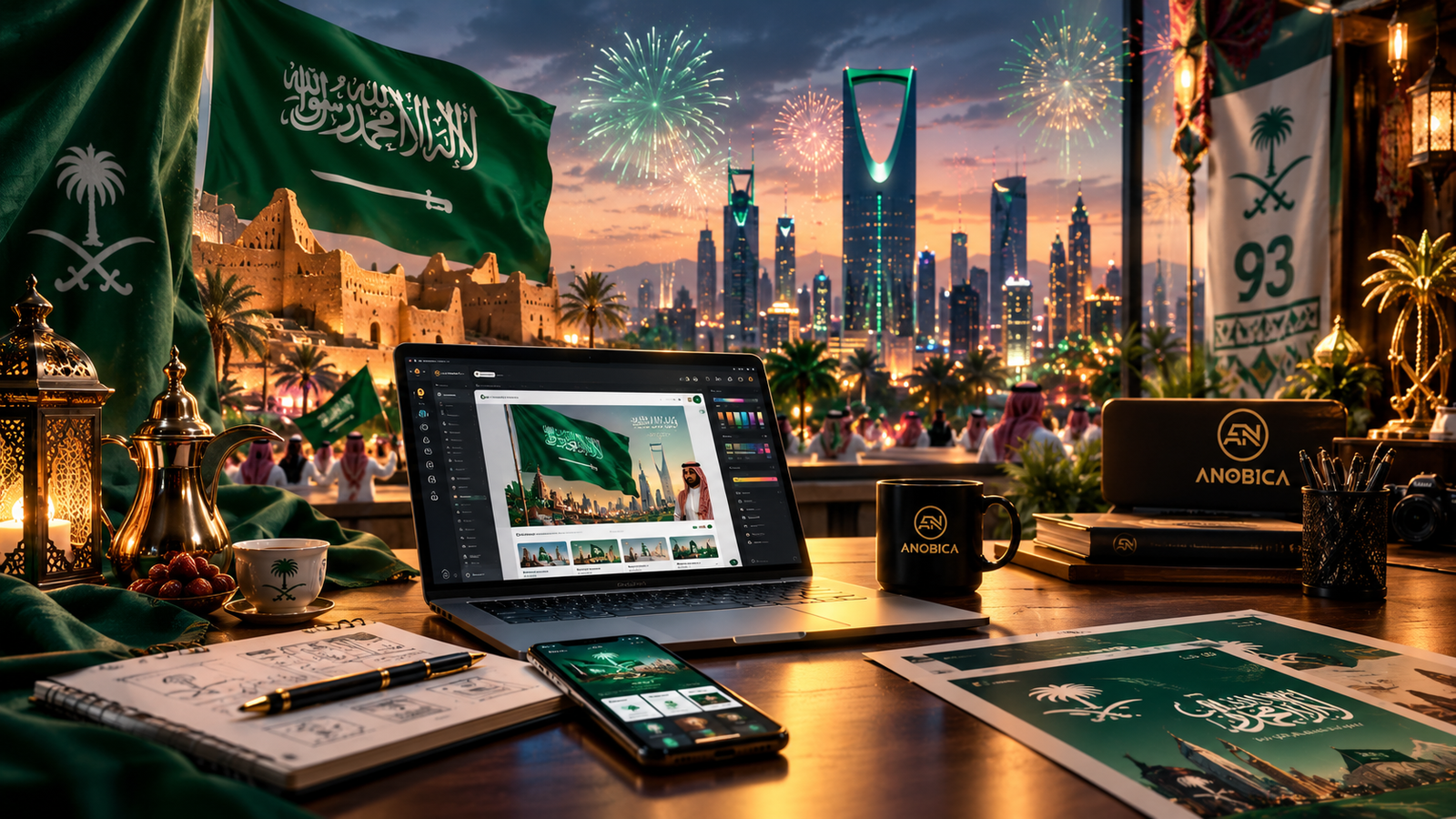 بريق اليوم الوطني السعودي: لماذا تتجاوز خدمات خمسات المصغرة وتحتاج إلى حلول Anobica الاحترافية؟