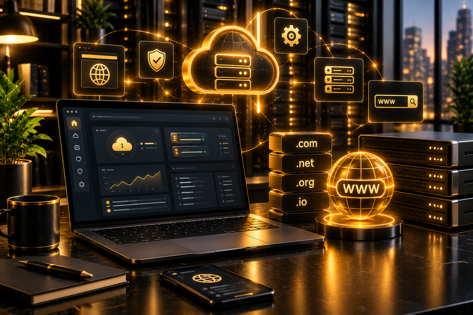 توفير وإدارة الاستضافة والدومين