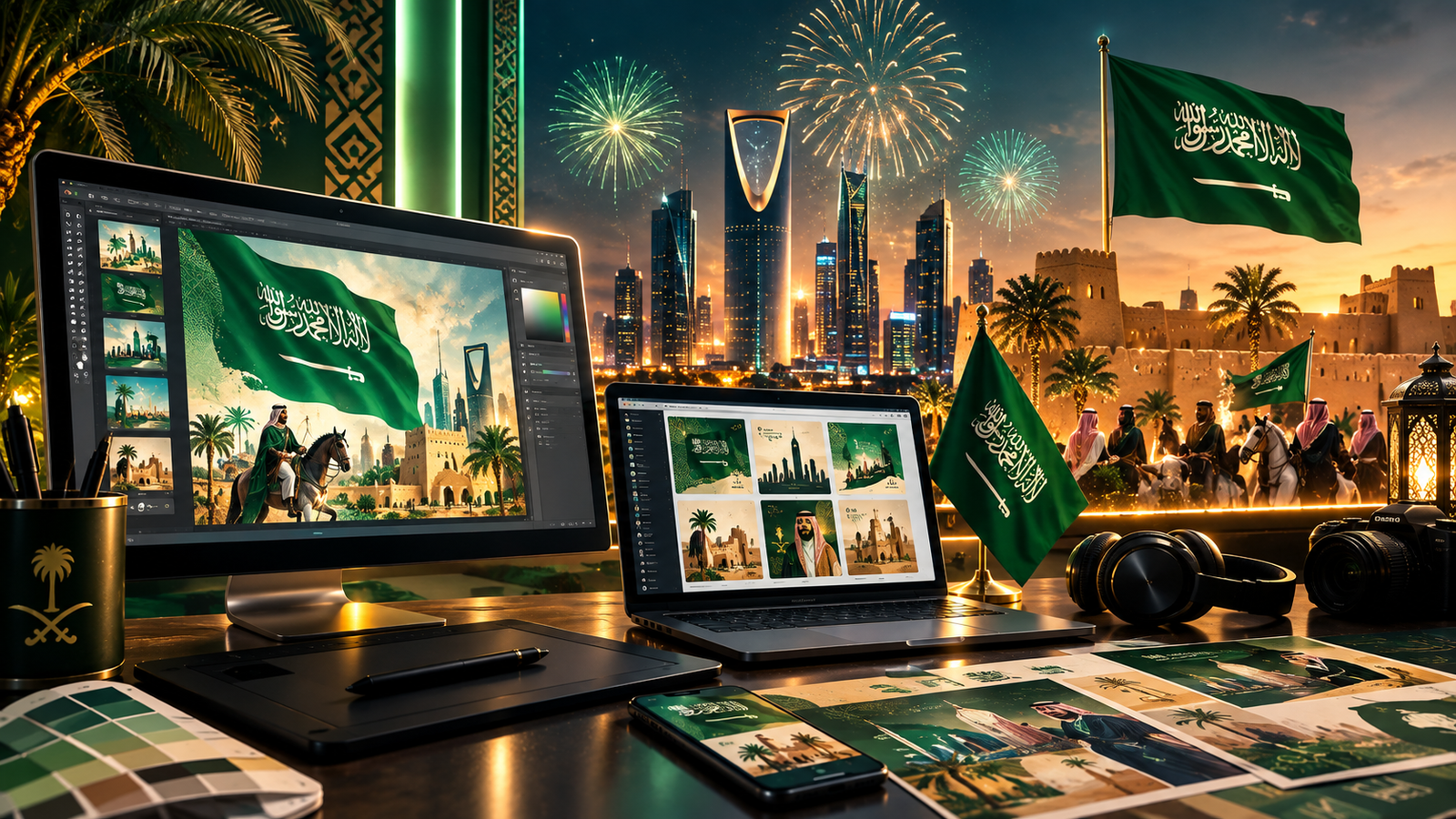 تصاميم الاحتفال باليوم الوطني السعودي