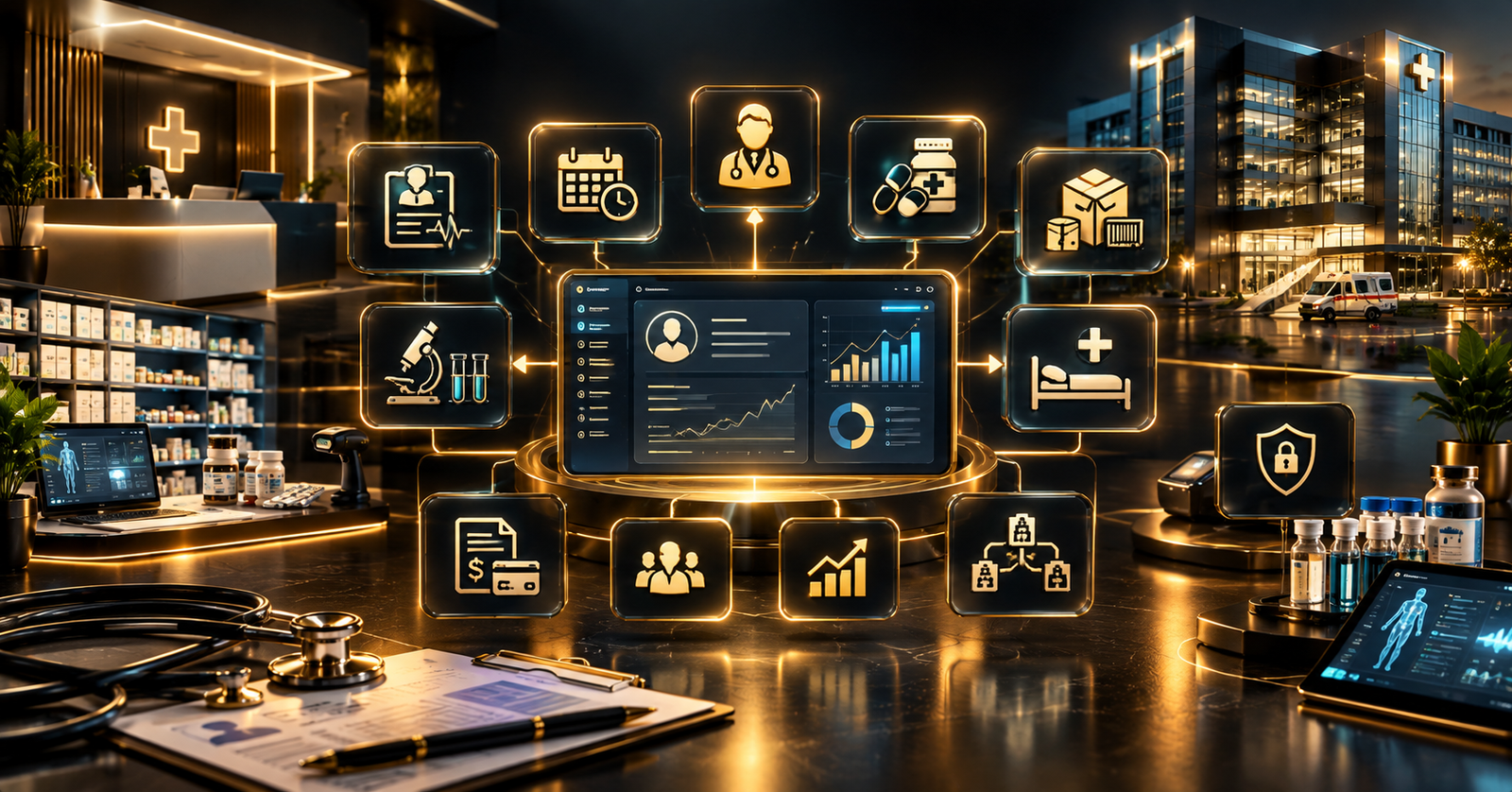 نظام ERP لإدارة العيادات والصيدليات والمستشفيات